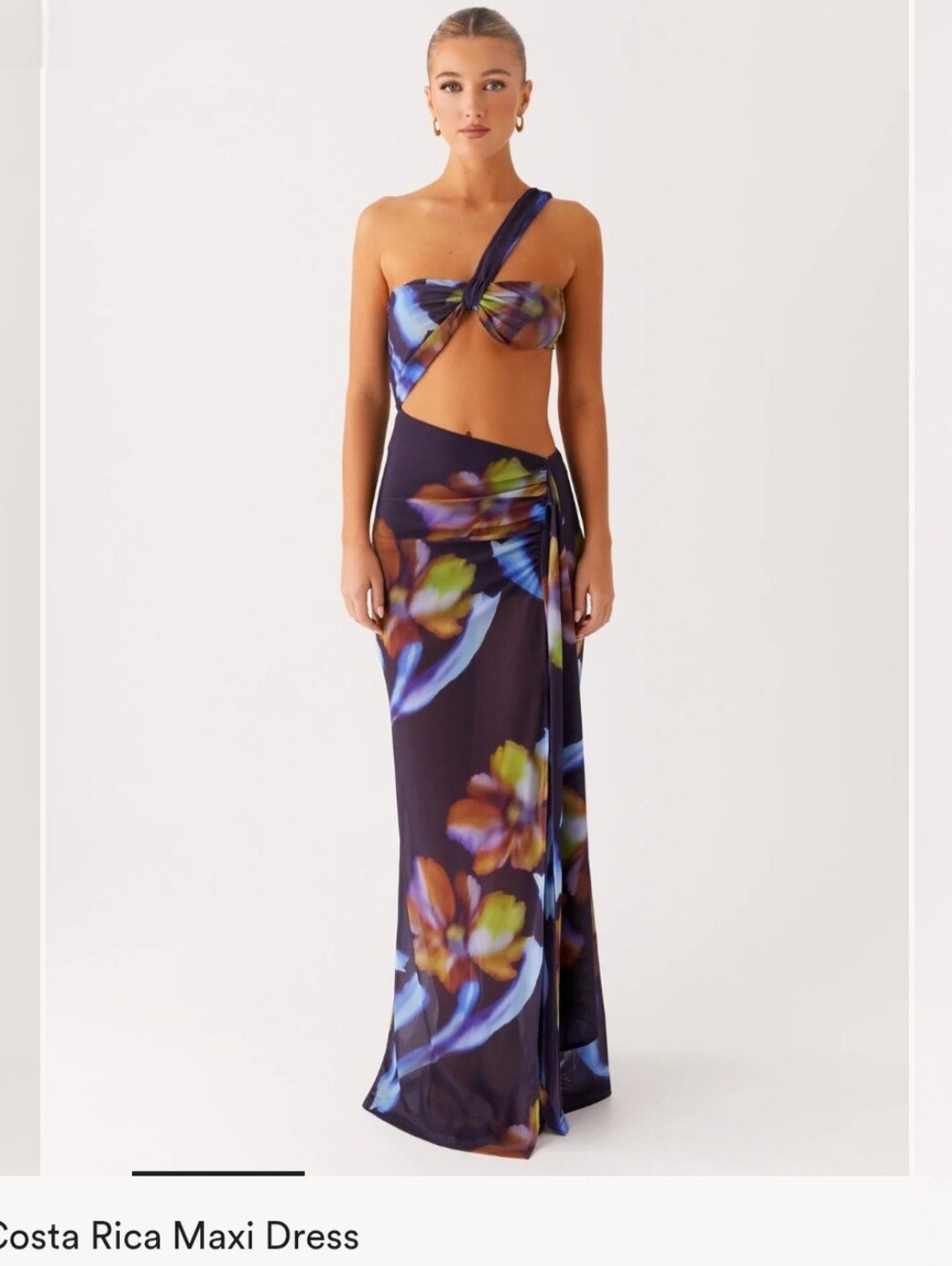 Peppermayo Costa Rica Maxi Dress - Navy with Blue & Green Floral